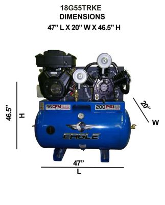 Image showing  55 Gal. 18HP Truck Style Compressor