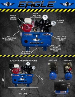 Image showing  13HP Honda Elec Start Truckmount Compressor