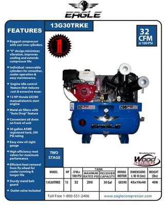 Image showing  13HP Honda Elec Start Truckmount Compressor