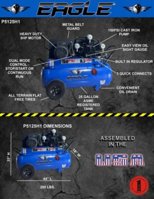 Image showing  25 Gallon 5 HP V-Style Compressor