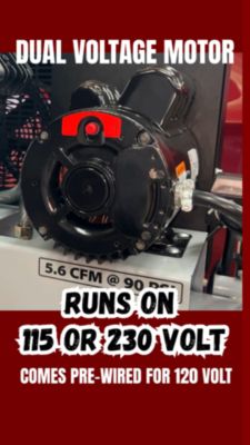 Image showing  Multi Voltage 20 gal. Horizontal Portable Compressor