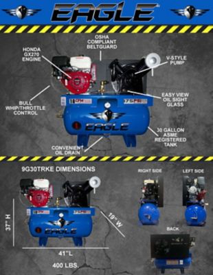 Image showing  9HP Honda Elec Start Truckmount Air Compressor