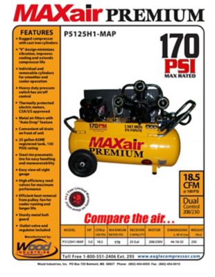 Image showing  Premium 25 gal. 18.5 Cfm Portable Air Compressor