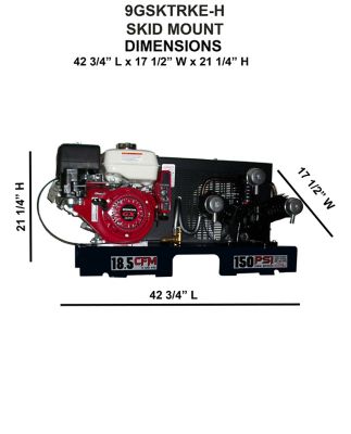 Image showing  30 Gallon Skid Mount/Top Plate Style Compressor