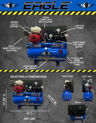 Image showing 1 th Eagle 9HP Truckmount Compressor with Elec Start