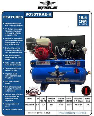 Image showing 4 th Eagle 9HP Truckmount Compressor with Elec Start