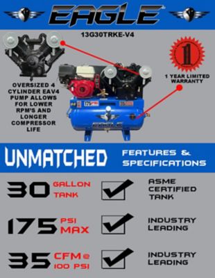 Image showing  30 Gallon Truck Style Compressor