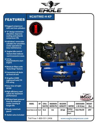 Image showing  9HP Truckmount Compressor with Kohler Pro Elec Start