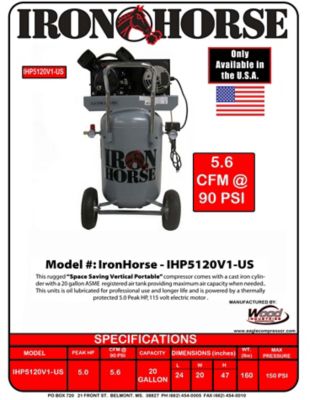 Image showing  Multi Voltage 20 gal. Vertical Portable Compressor