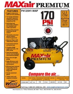 Image showing  Premium 25 gal. 12.5 CFM Portable Air Compressor