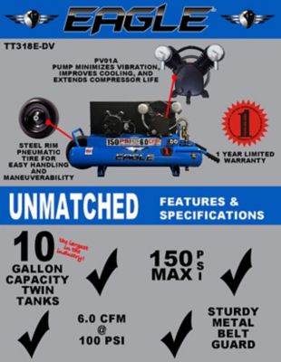 Image showing  Dual Voltage Wheelbarrow Style Compressor