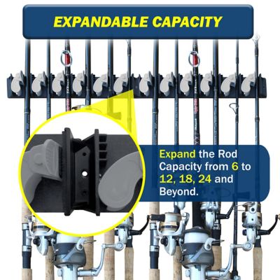 Image showing  6 Fishing Rod Wall Rack with Textured Rubber Grip One - pc. Design