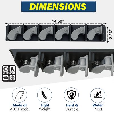 Image showing 6 th Rush Creek Creations 6 Fishing Rod Wall Rack with Textured Rubber Grip One - pc. Design