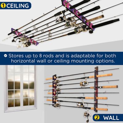 Image showing  Pink/Blue 8 Rod Wall/Ceiling Rack - 2 Pack