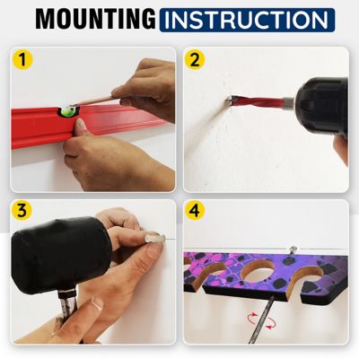 Image showing  Pink/Blue 8 Rod Wall/Ceiling Rack - 2 Pack