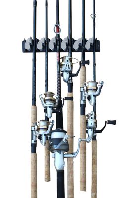 Image showing 7 th Rush Creek Creations 6 Fishing Rod Wall Rack with Textured Rubber Grip One - pc. Design 4PK