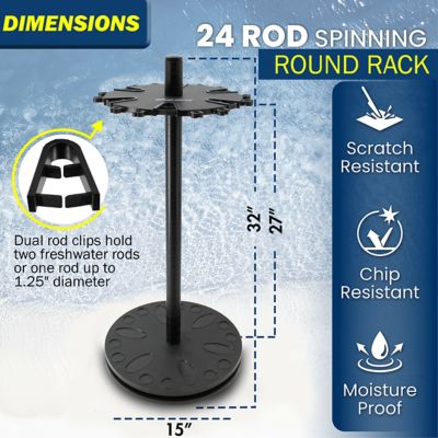 Image showing  24 Spinning Rod Rack Black