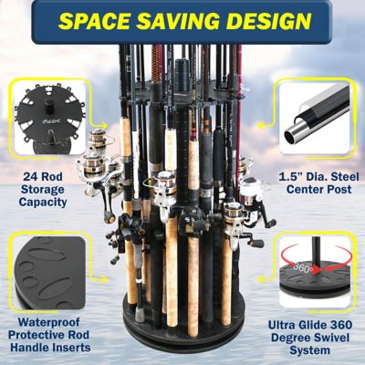 Image showing  24 Spinning Rod Rack Black