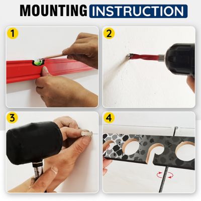 Image showing  Gray/White 8 Rod Wall/Ceiling Rack - 2 Pack