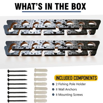 Image showing 6 th Rush Creek Creations Gray/White 8 Rod Wall/Ceiling Rack - 2 Pack