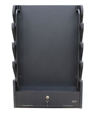 Rush Creek Creations Locking 4 Gun Wall Rack with Storage Black