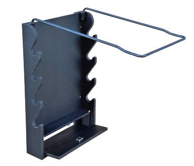 Image showing  Locking 4 Gun Wall Rack with Storage Black