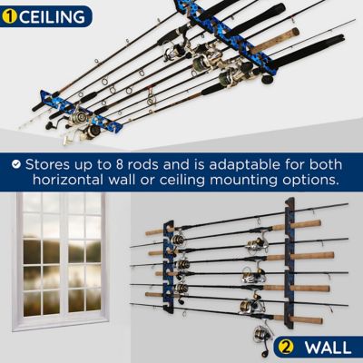 Image showing  Deep Blue 8 Rod Wall/Ceiling Rack - 2 Pack