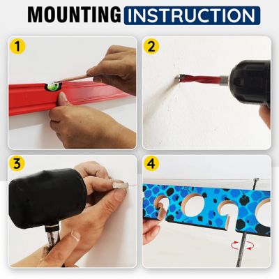 Image showing  Deep Blue 8 Rod Wall/Ceiling Rack - 2 Pack