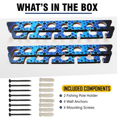 Image showing 6 th Rush Creek Creations Deep Blue 8 Rod Wall/Ceiling Rack - 2 Pack