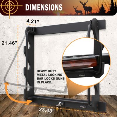 Image showing  Locking 3 Gun Wall Rack Black