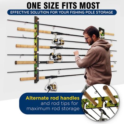 Image showing 5 th Rush Creek Creations Green/Yellow 8 Rod Wall/Ceiling Rack - 2 Pack