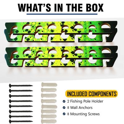 Image showing 6 th Rush Creek Creations Green/Yellow 8 Rod Wall/Ceiling Rack - 2 Pack