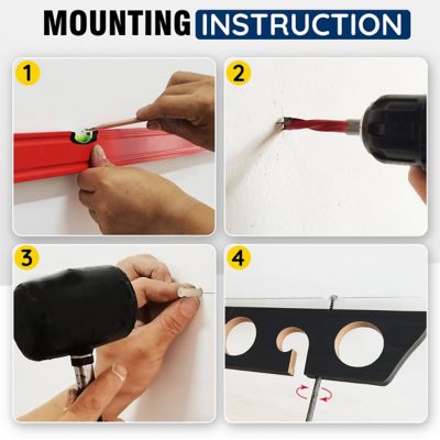 Image showing  Black 8 Rod Wall/Ceiling Rack