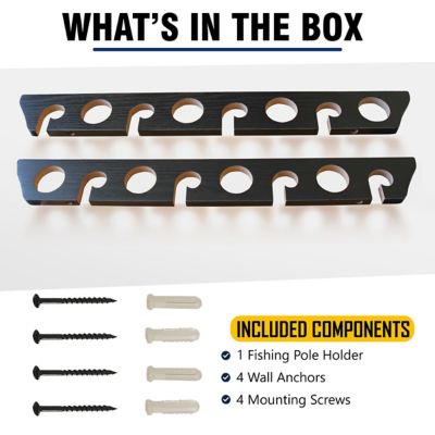 Image showing 6 th Rush Creek Creations Black 8 Rod Wall/Ceiling Rack