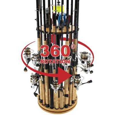 Rush Creek Creations 24 Round Spinning Rod Rack with Hi-Tension Spooler