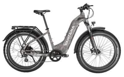 Image showing  VANTANA TITAN Step-Through Off-road Hunting E-Bike, Torque Sensor, Grey Camo
