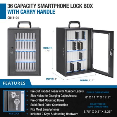 Image showing 6 th Barska 36 Capacity Smartphone Lock Box with Key Lock & Carry Handle