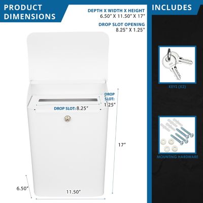 Image showing 7 th Barska Wall-Mount Top Opening Mail Drop Box
