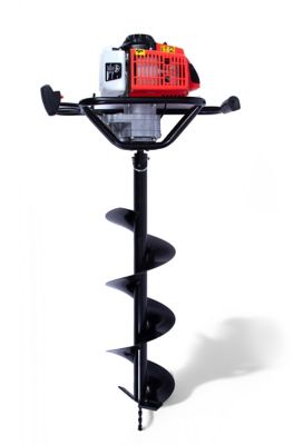 Image showing 5 th ToolTuff Direct 63cc Handheld Post Hole Digger with 4,6,8,10,and 12 in. Augers