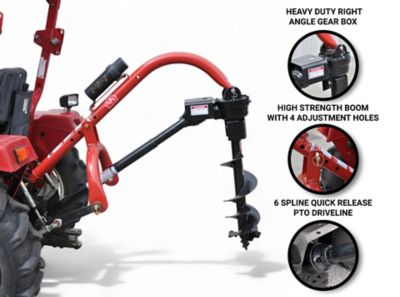 Image showing  Model 400 3-Point Post Hole Digger with 6 in. 9 in. and 12 in. Augers for Compact/Sub-Compact Tractors