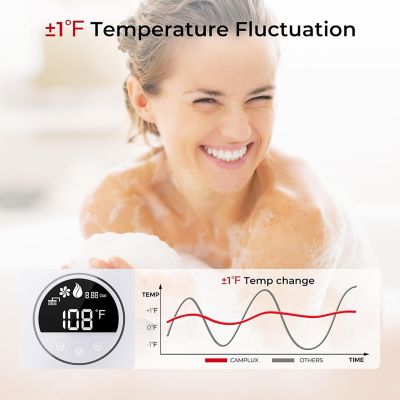 Image showing  3.18 GPM 82,000 BTU Natural Gas Indoor Tankless Water Heater, with Horizontal Vent Pipe