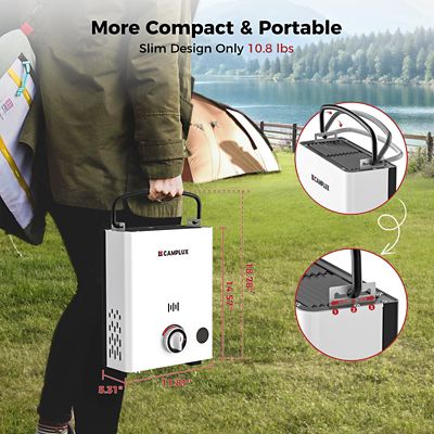 Image showing  First F5 Portable 1.32 GPM, 34,000 BTU Outdoor Propane Tankless Water Heater