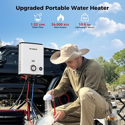 Image showing  First F5 Portable 1.32 GPM, 34,000 BTU Outdoor Propane Tankless Water Heater