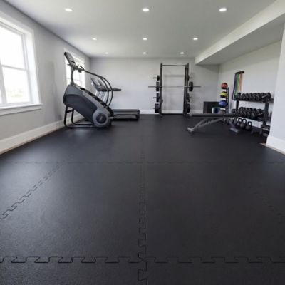 Image showing 7 th Ackland 48 x 72in. Heavy-Duty Rubber Mat - 0.75in. Thick, Four-Sided Interlocking, Slip-Resistant for Stalls, Gyms & More