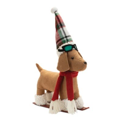 Image showing  Plush Dog Character on Sled and Skis (Set of 2)