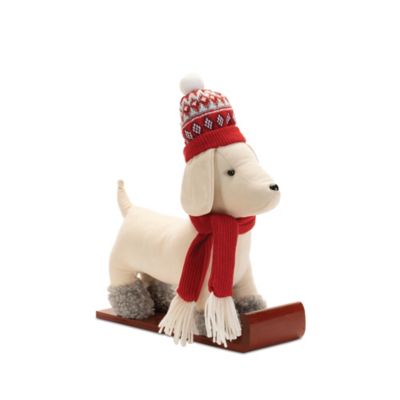 Image showing  Plush Dog Character on Sled and Skis (Set of 2)