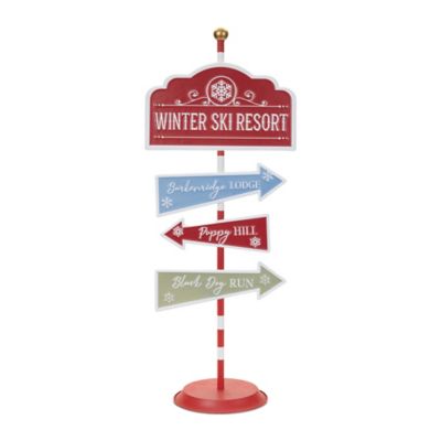 Melrose International Dog Ski Resort Sign 33.5 in. H