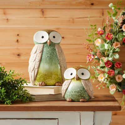 Image showing  Terra Cotta Owl Decor (Set of 2)