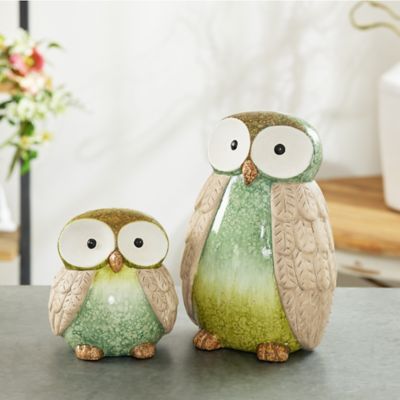 Image showing  Terra Cotta Owl Decor (Set of 2)