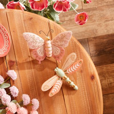 Image showing  Floral Etched Butterfly and Dragonly Shelf Sitter (Set of 4)